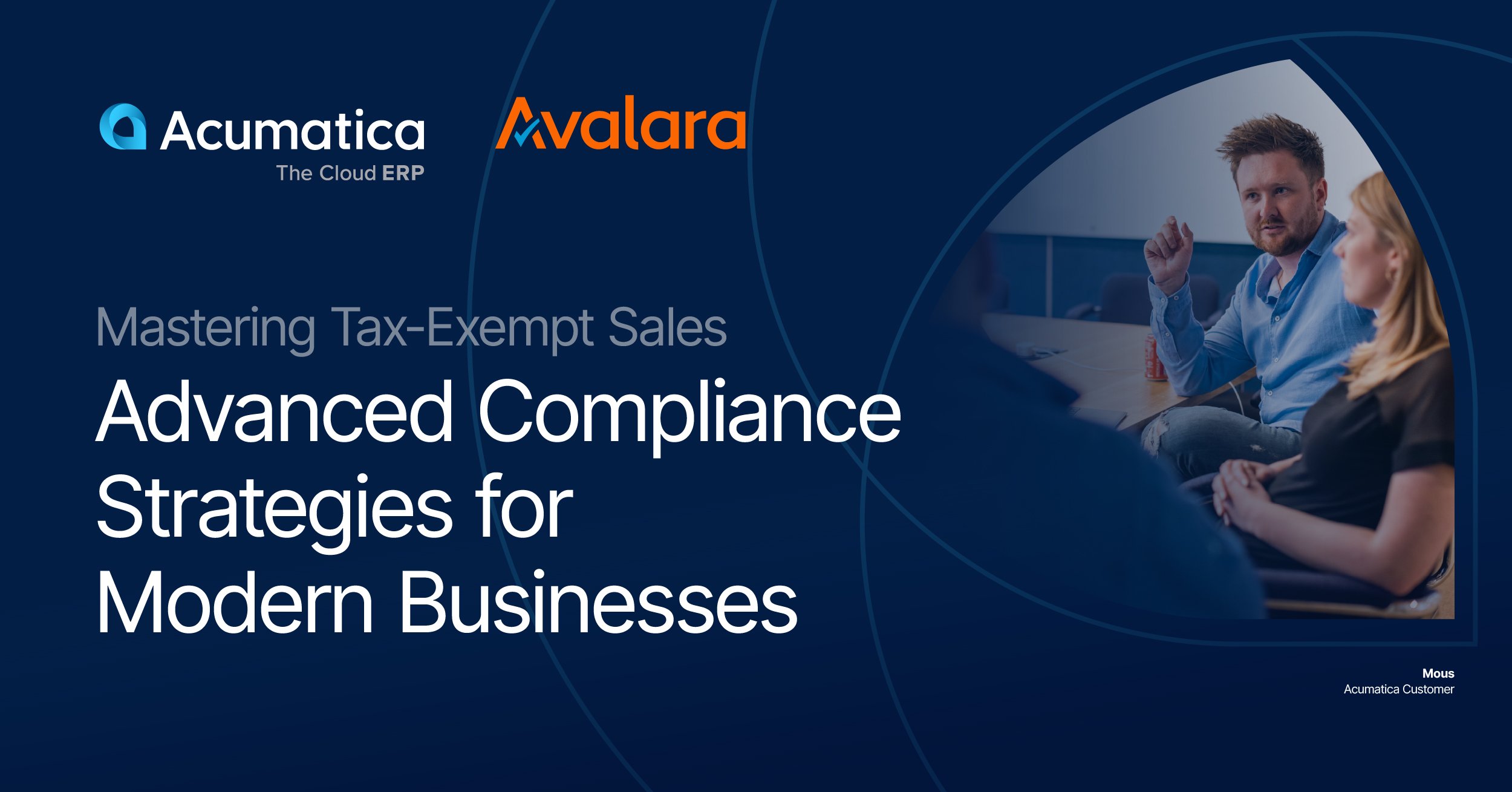 Banner promoting webinar Mastering Tax-Exempt Sales Advanced Compliance Strategies for Modern Businesses