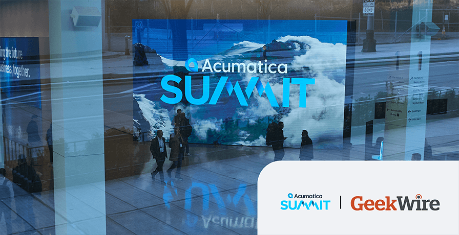 GeekWire and Acumatica Summit logos